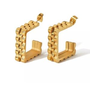 Gold Geometric Hoop Earrings